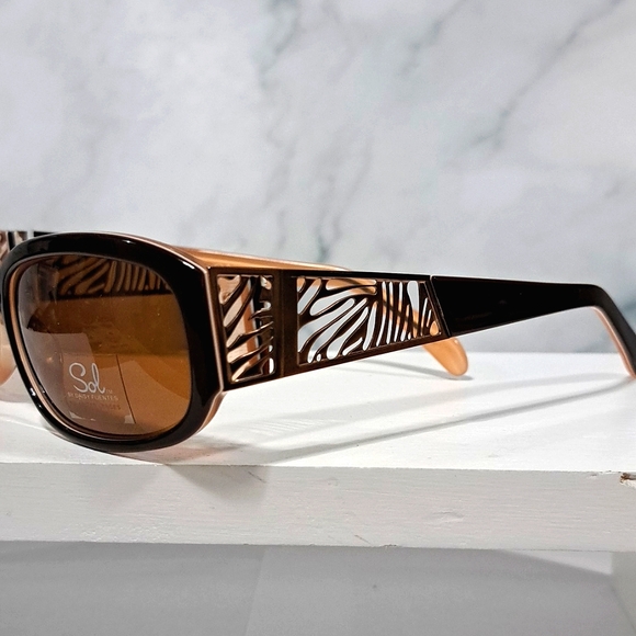 NEW SOL Sunglasses, Brown POLARIZED lenses, modern shades women's FALL fashion - Picture 2 of 5